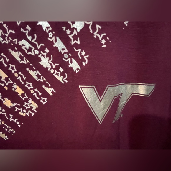 Virginia Tech Maroon Sleeveless Tee Shirt by Colosseum Size L NWOT - Picture 2 of 7